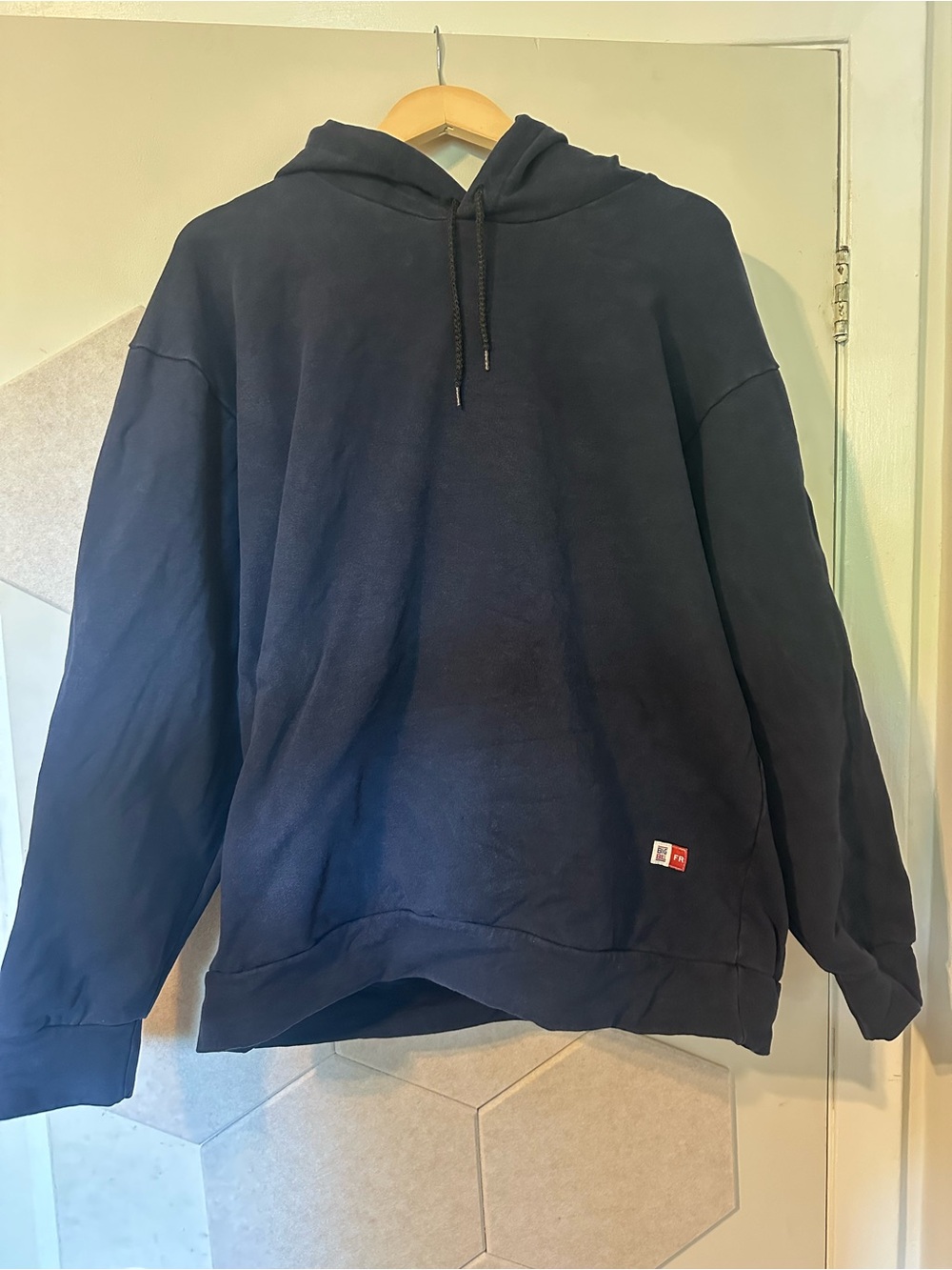 Men's Dark Navy Pullover Hoodie - Relaxed Casual Hoodie